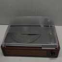 Vinyl Record Player Turntable with Built-in Bluetooth Receiver & 2 Stereo Speakers, 3 Speed 3 Size Portable Retro Record Player for Entertainment and Home Decoration (Brown)