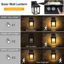 Solar Wall Lights Outdoor, Dusk to Dawn Solar Sconces, Motion Sensor Porch Lights Waterproof with 3 Lighting Modes, Exterior Wall Lantern Outside for Patio Garage Entryway Garden Shed
