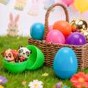 MGparty 24 Pcs Large 4" Easter Eggs Plastic Empty Eggs Bulk with 4 Golden Eggs, Fillable Easter Eggs for Egg Hunt, Easter Basket Stuffers, Party Favors, Decorations
