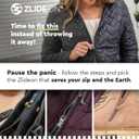 ZlideOn Zipper Pull Replacement - Silver, Normal (L) - Instant Zipper Replacement Slider for Metal Zippers 