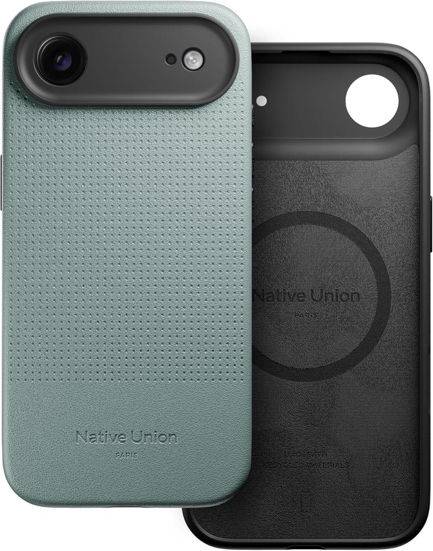 Native Union Active Case – MagSafe Compatible with Built-in Magnets – Rugged Design – Recycled Materials – Ultra-Durable Drop Protection up to 10ft / 3m for iPhone Air (Slate Green)