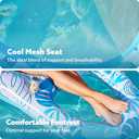 SLOOSH 2 Packs Inflatable Pool Floats Lounger Adult, Pool Float Lounge Raft Floaties Water Floating Recliner Chair with Cup Holders Foot Rest Swimming Floaty (Blue, Pink), 60" X 36" X 23"