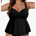 Aleumdr Plus Size Tankini Swimsuits for Womens Bathing Suit Tankini Tops with High Waisted Shorts Swimwear XXXL
