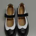 XMM Mary Jane Shoes Women Mary Janes Flats Ladies Oxford Shoes for Women Comfort Leather Round Toe Non-Slip Dressy Casual Cute Girls School Work Shoes (8, Black/White)