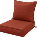 Outdoor Patio Chair Cushions Set 22 L X 24 W X 4 H Waterproof & Fade Resistant Deep Seat and Back Cushions with Removable Covers Outdoor Seat Cushion Set for Chairs and Sofas, Terra Red