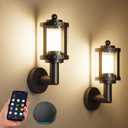 XMCOSY+ Outdoor Wall Lights, 1100LM Smart Porch Lights Outdoor, RGBCW LED Outdoor Sconce Lights, WiFi APP Control, Compatible with Alexa, IP65 Waterproof Exterior Lighting Fixtures, 2 Pack