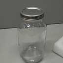 GLING [1 Count 64 oz. Wide-Mouth Glass Mason Jars with Metal Airtight Lids and Bands 2 Quart Large For Preserving, & Meal Prep