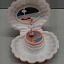 Ballerina Music Box, Pink Shell Music Box with Mirror, Jewellery Melody Box for Birthday, Wedding, Valentine's day