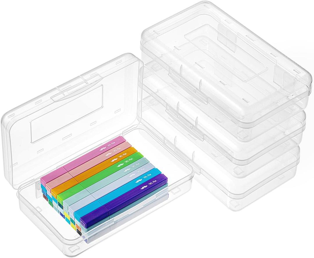 Mr. Pen- Pencil Box, 4 Pack, Clear, Plastic Pencil Box Case, Pencil Case Mr. Pen- Pencil Box, 4 Pack, Clear, Plastic Pencil Box Case, Pencil Case