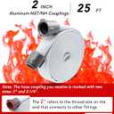 ZYfire Fire Hose - 2" ID x 25 FT Single Jacket EPDM Firefighter Hose with M F NST/NH Aluminum Couplings 750 PSI Burst Pressure Lightweight for Use in Firefighting