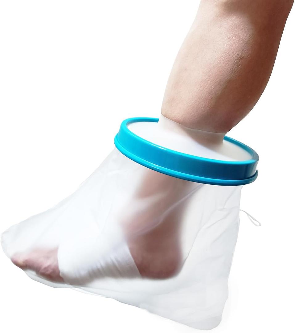 Tideshake Waterproof Foot Cast Cover for Showering, Reusable Adult Foot Cast Protector, Cast Covers for Ankle Shower after Surgery, Watertight Cast Bag for Burns
