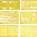 Traceease Engineering, Electrical & Arrow Multi-Pattern Template Stencil Drafting Tools- Pack of 6 Pieces