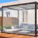 Clear Tarp - Heavy Duty Waterproof 8x12FT Plastic Tarps with Grommets Clear Vinyl Tarps for Outdoor Porches Transparent Tarpaulin for Patio Enclosure Roofs Greenhouse Plant Chicken Coop Cover