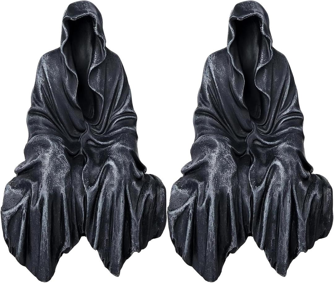 5.1 Inch Resin Tabletop Gothic Decor Sitting Statue, Resin Statue Gothic Decor, Fits On Sturdy Shelf and Has A Cool Mystic Look(2PCS)