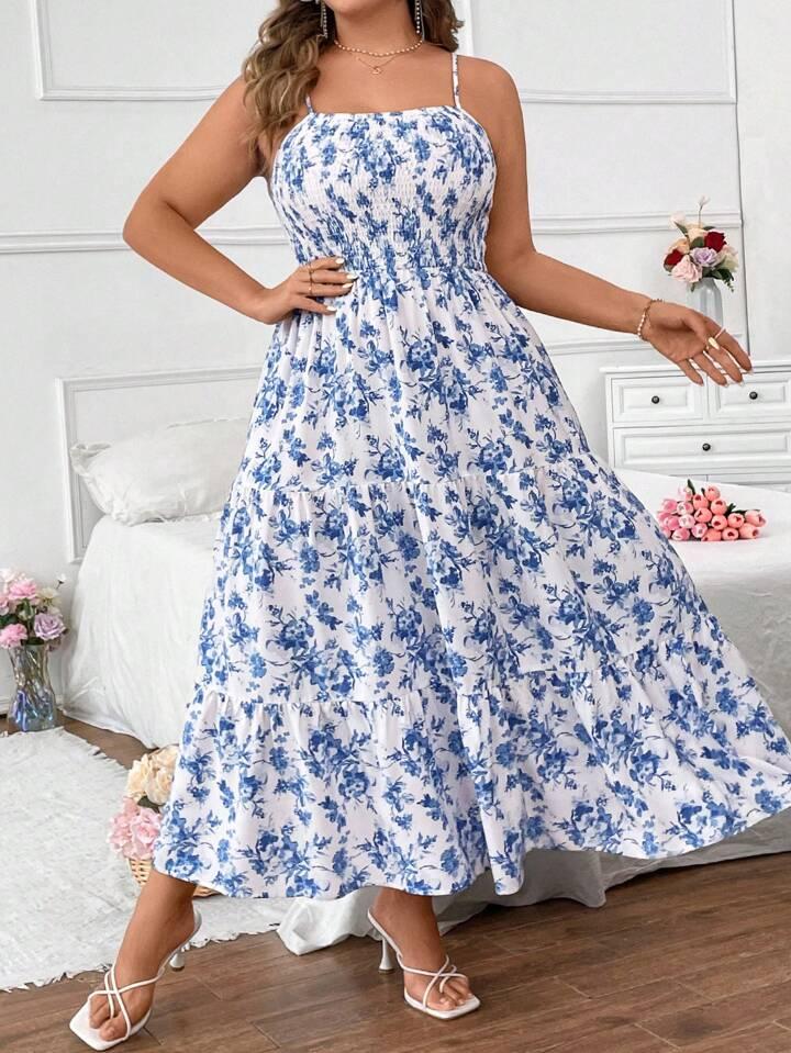 Shein Dress M Blue And White