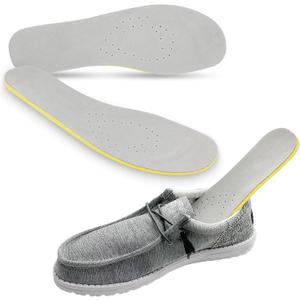 2 Pairs Shoes Insoles for Hey Dude Men's Wally Shoes, Classic Replacement Footwear Inserts for Comfortable Light-Weight and Cushion Shock Absorbing(M8)