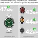 Compatible with Samsung Galaxy Watch 6 Classic Bands 47/43/44/40mm, Business Solid Stainless Steel Band for Watch 7 40/44mm,4 5 Pro 45/40/44mm No Gap Band