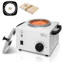 ReFzeg Wax Warmer Single Pot Waxing Kit for Painless Hair Removal, Women Men Portable Wax Heater Machine with Adjustable Temperature Set, 50pcs Sticks, 20pcs Protective Collars