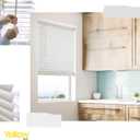 Cordless Faux Wood Blinds, Wooden Blinds for Indoor Windows, Basic White, 16" W x 48" H by YELLOW BLINDS