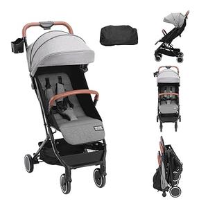 VEVOR Standard Baby Infant Stroller with 95-150 Adjustable Backrest & 0/90 Adjustable Footrest, Newborn Strollers with Cup Holder and Carry Bag, Dark Grey