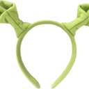 Sheliky Green Ears Headband Plush Monster Headbands Women Teens Halloween Dress Up Christmas Theme Party Costume Accessories (01)