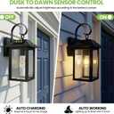2 Pack Solar Outdoor Wall Lights, Dusk to Dawn Motion Sensor LED Sconce for Fence Front Door Waterproof, Exterior Porch Lamps Lanterns Wall Mount Patio Decorative, 2700K E26 Bulb Included