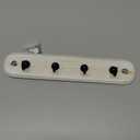 Spectrum Four Hook Rack Modern Entryway Organizer & Wall Dcor, Wall-Mounted Key Holder & Organizer for Hanging Car & House Keychains, White Washed/Black
