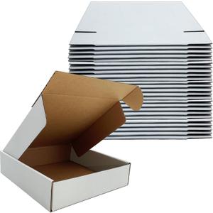 8x8x2 Inches Shipping Boxes Set of 25,White Corrugated Mailing Cardboard Box Literature Mailer for Packing Small Business Moving Storage, E-Commerce Packaging Mailing Boxes Gift Boxes for Presents