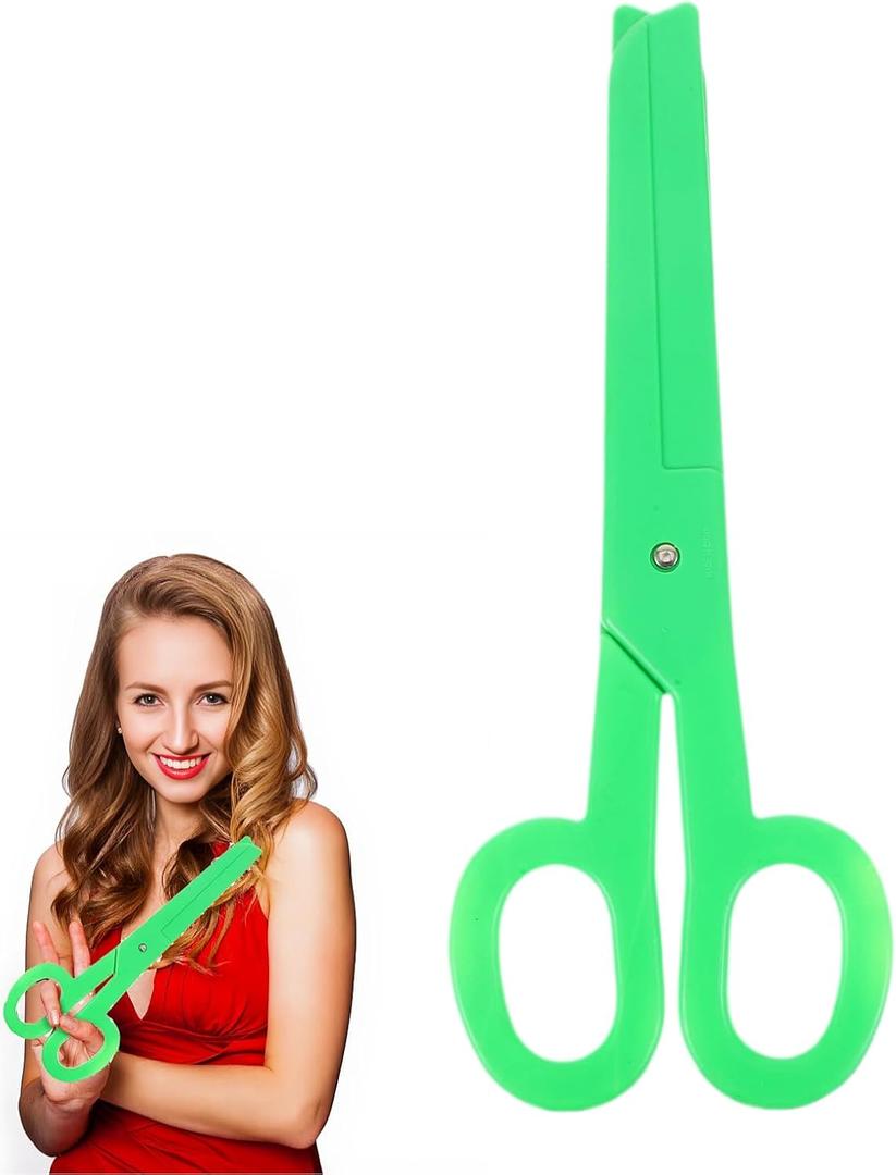 MAGICLULU Giant Clown Scissors Prop for Carnival Accessories and Stage Performance, Green Fake Scissors for Cosplay and Pretend Play, 14.96 Inch Large Shears