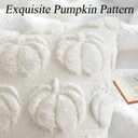 4 Pcs Fall Throw Pillow Covers 18x18, Autumn Decorations Soft Faux Fur Pillow Covers, Fluffy Plush Accent Pillow Cases for Harvest Thanksgiving Cushion Covers Sofa Home Decor(Pumpkin White)