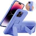 LAUDTEC Silicone Kickstand Case Compatible with iPhone 14 Pro Max case, Flexible Soft Liquid Silicone Stand Case for iPhone 14 Pro Max (Purple)