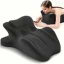 Foam Ergonomic Wedge Pillow, Knee Support Leg Elevation, Reading Pillow for Bed Black