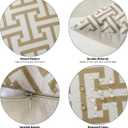 2 x OTOSTAR Set of 4 Waterproof Throw Pillow Covers 16x16 Inch Farmhouse Geometric Square Pillow Cases for Couch Patio Furniture Balcony Garden Outdoor DecorationGeometry40-Khaki