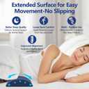 Cozyhealth - 3.15" H*23.6" L - Soft Lumbar Pillow for Sleeping, Memory Foam Back Lumbar Support Cushion for Lower Back Pain Relief Bed Waist Sleep Support Pillow for Side, Back (Dark Blue, Large)