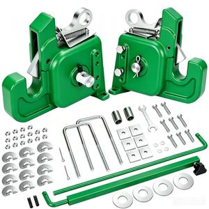 Upgraded Category 1 & 2 Tractor Easy Change Quick Hitch System, 3-Point Hitch Adapter for Tractors and Implements, Heavy-Duty Steel Construction, 30,000+ LBS Capacity, Adjustable Spreader Bar, Green