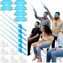 6 Set Baby Shower Games Fishing The Pacifier Blindfolds Feeding Games Funny Baby Shower Gender Reveal Party Game Bridal Showers for Guest Wedding Party(The Pacifier Is Not Magnetic) (Blue)