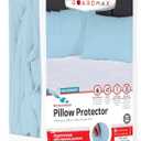Guardmax Waterproof Pillow Protector Light Blue Queen Size - Zippered Bed Bug Pillow Protector 6 Pack - Hypoallergenic Pillow Case Cover Protects from Bedbug, Dust Mite, and Liquid Spills - (20 X 30)