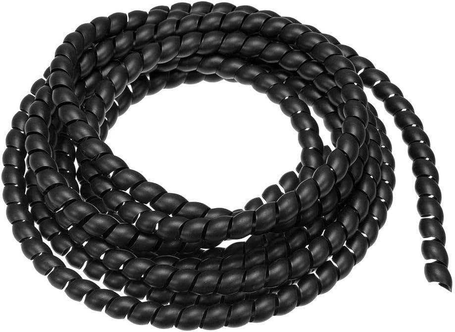 uxcell Flexible Spiral Cable Wrap Wire Cord Wraps Management Sleeve 8mm x 10mm Computer Wire Manage Cord 3 Meters Length Black