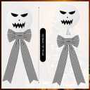 22.5 Inch Christmas Tree Topper Decorations Black and White Bow Christmas Ornaments Skeleton Gothic Xmas Decor Black Tree Topper for Xmas Party Decor Home