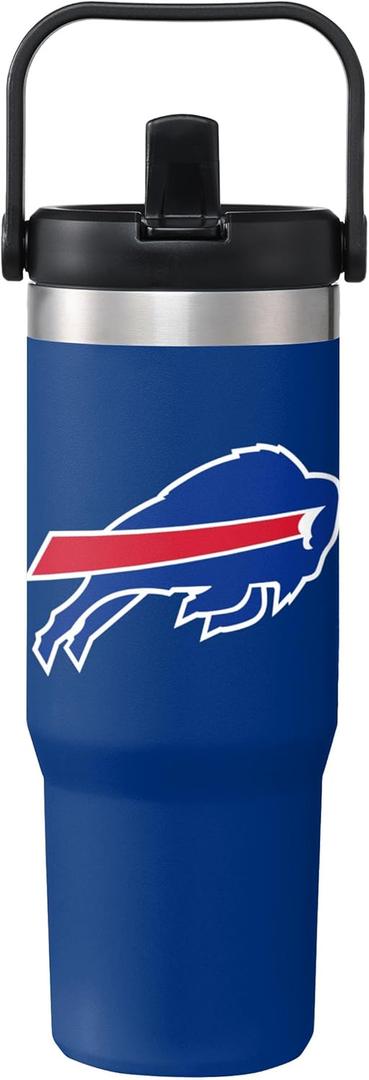 FOCO Unisex NFL Team Logo Insulated Travel Mug 30oz Straw Tumbler