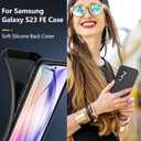 Hensinple for Samsung Galaxy S23 FE Case, Samsung S23 FE Case with Built-in Screen Protector, 360 Full Body Military Grade Drop Protection Silicone Bumper Cover Phone Case for Samsung S23 FE (Black)