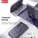 TORRAS Q3 Spin for Samsung Galaxy S26 Ultra Case, 360 Magnetic Stand, Compatible with Magsafe, Slim S26 Ultra Case with Kickstand, Aesthetic for Women, Translucent Frosted Purple
