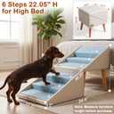 22.05" H Dog Stairs for High Bed, 6-Step Non-Slip Dog Steps for Large Dogs