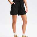 SANTINY Women's 5''/ 7''/9'' Hiking Cargo Shorts Quick Dry Lightweight Summer Shorts for Women Athletic Golf Zipper Pockets (Black, XS)