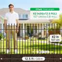 Thealyn Metal Garden Fence 42" H x 30" W, 5 Panels (4 Panels + 1 Gate), Total 12.5 feet, Metal Border Folding Fence, Landscape Fencing Dog Fence Pet Fence for Flower Bed, Yard, Animal Barrier