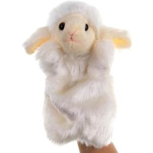 Sheep Hand Puppets Lamb Plush Animal Toys for Imaginative Pretend Play Storytelling White
