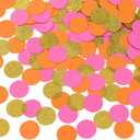 Hot Pink Orange and Gold Confetti Table Decoration for Baby Shower Valentine's Day Bachelorette Fall Autumn Thank's Giving Party,1.2 inch in Diameter,200 Counts