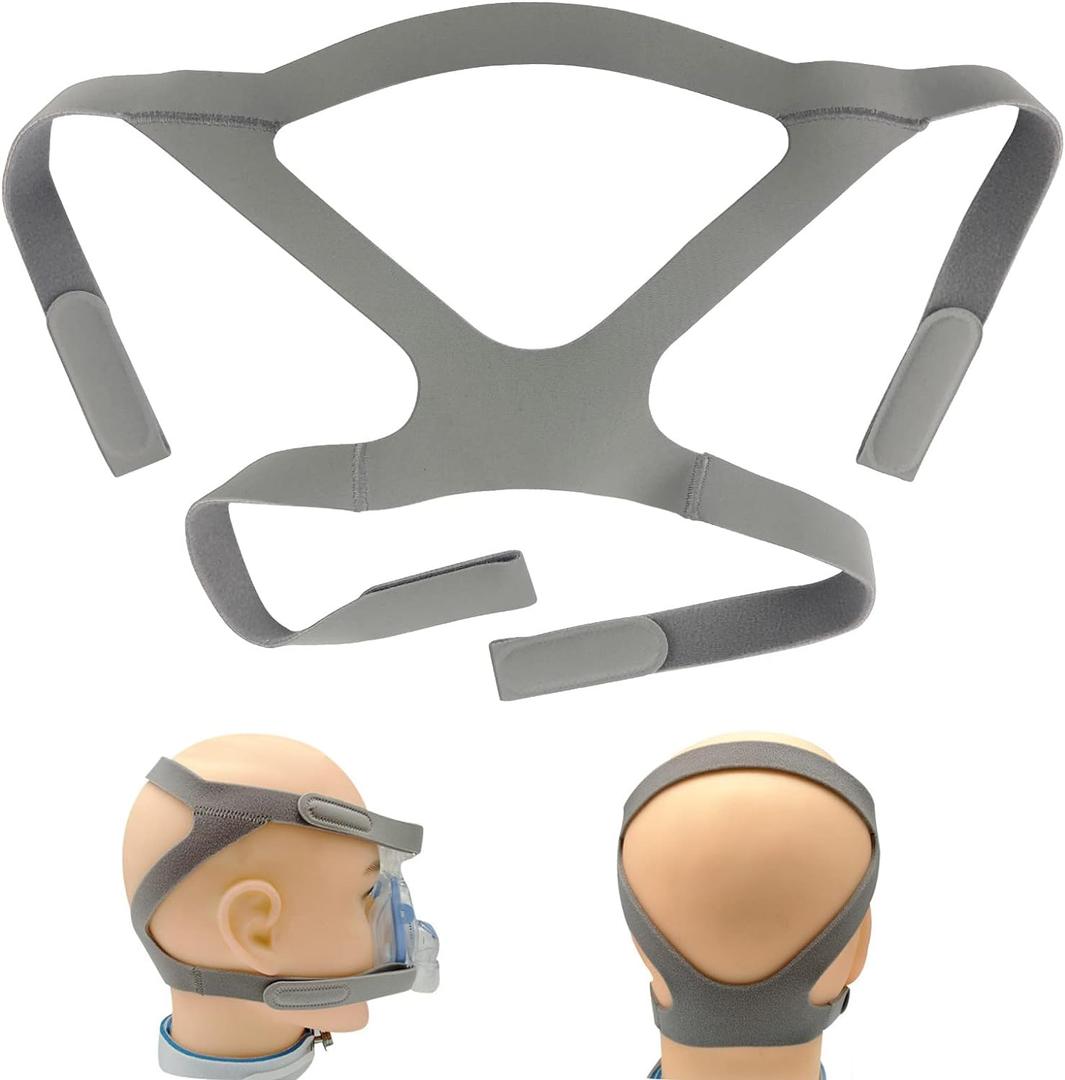 CPAP Mask Headgear Strap, Universal CPAP Headgear Strap for CPAP Mask, Comfortable Durable Stretchy Material, StandardGray (Headgear Only) (Gray, 1PCS)