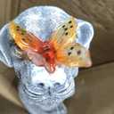 Goodeco Dog Statue with Solar Butterfly - Ideal Gifts for Mom, Dad or Birthdays, Beautifully Crafted Outdoor Decorations to Wow Your Guests
