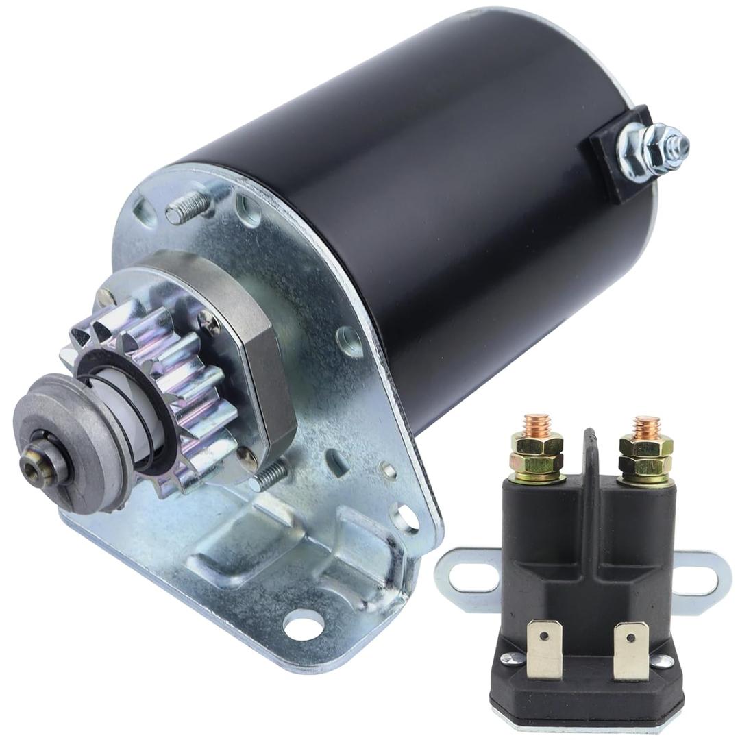 Starter 14 Teeth with Relay Compatible with Craftsman LT1000 LT2000 DYT4000 LT3000 YT3000 42 inch Riding Mower for BS Engine 17-20HP 593934 693551